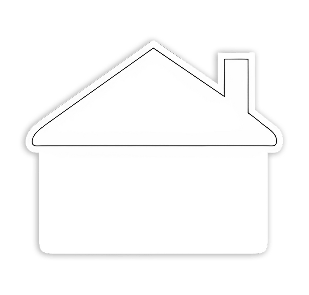 Full Color Re-Stick-It 4.5 in. x 3.75 in. House Shaped Reusable Decal-default
