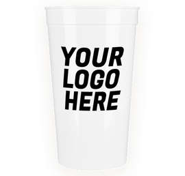 32 oz. Plastic Stadium Cup - Color: White