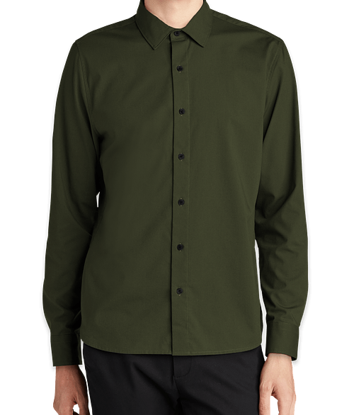 Mercer+Mettle Stretch Woven Long Sleeve Shirt in Townsend Green
