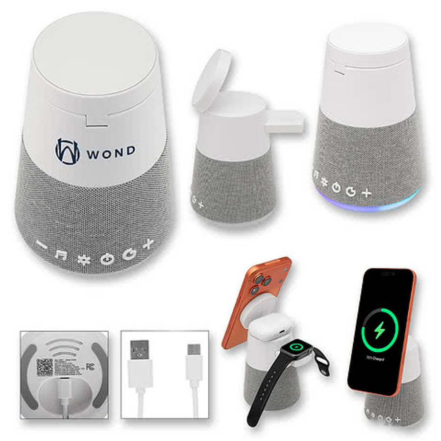 Astro Light Up Sound Machine Speaker and 3-in-1 Charging Station in WHITE/GRAY