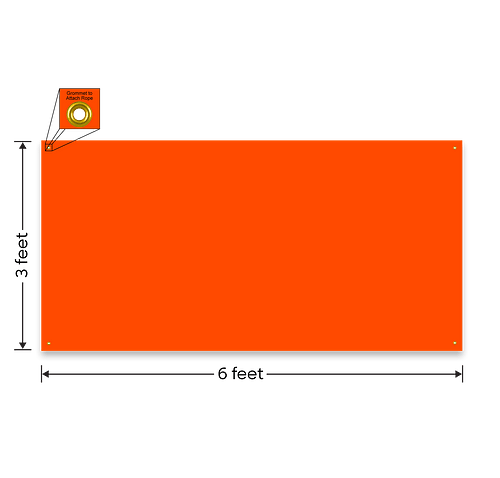 Full Color 6' x 3' Vinyl Banner - Color: Orange