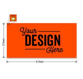 Full Color 6' x 3' Vinyl Banner - Color: Orange