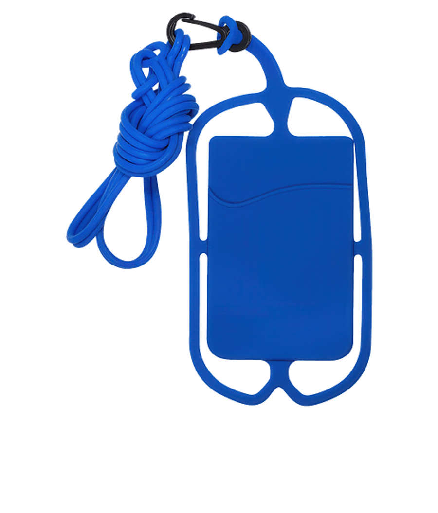 Strappy Phone Wallet with Detachable Lanyard in BLUE