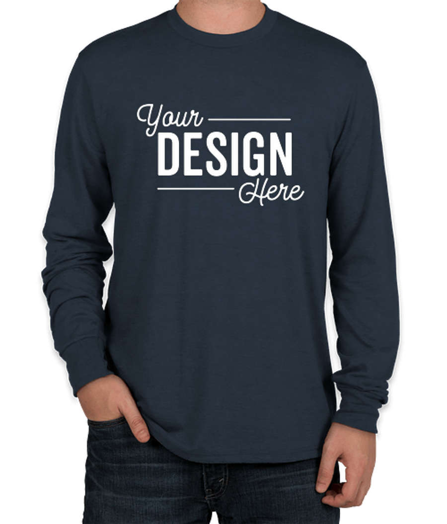 District Tri-Blend Long Sleeve T-shirt in New Navy