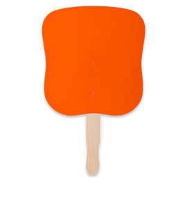 Full Color Hourglass Shaped Hand Fan - Color: Orange