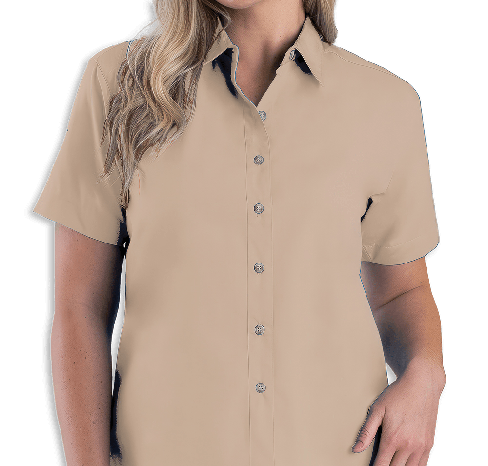 Blue Generation Women's Superblend Poplin Short Sleeve Dress Shirt - Printed-default