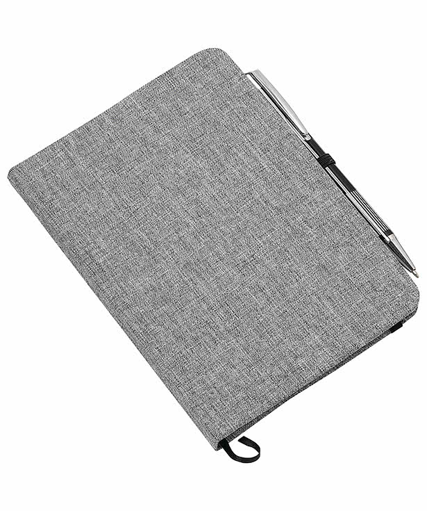 Heathered Canvas Cover Bound Notebook