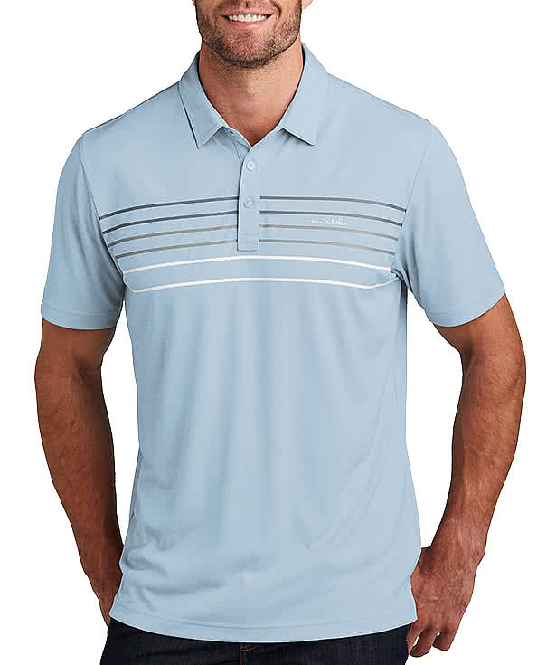 TravisMathew Coto Striped Performance Polo - Embroidered