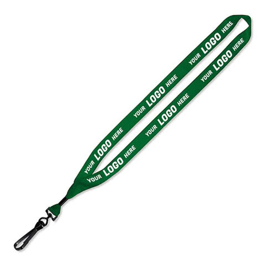 Full Color Recycled Lanyard with Metal Crimp and Swivel Hook in White