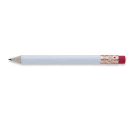 Round Wood Golf Pencil with Eraser - Color: White