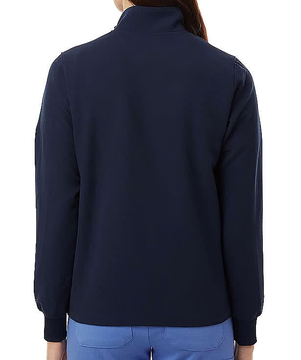 Jaanuu Women's Ceri Essential Six-Pocket Full-Zip Scrub Jacket - Printed