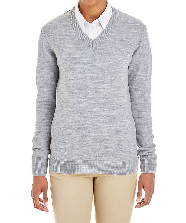 Harriton Women's Pilbloc Jersey Knit V-Neck Sweater