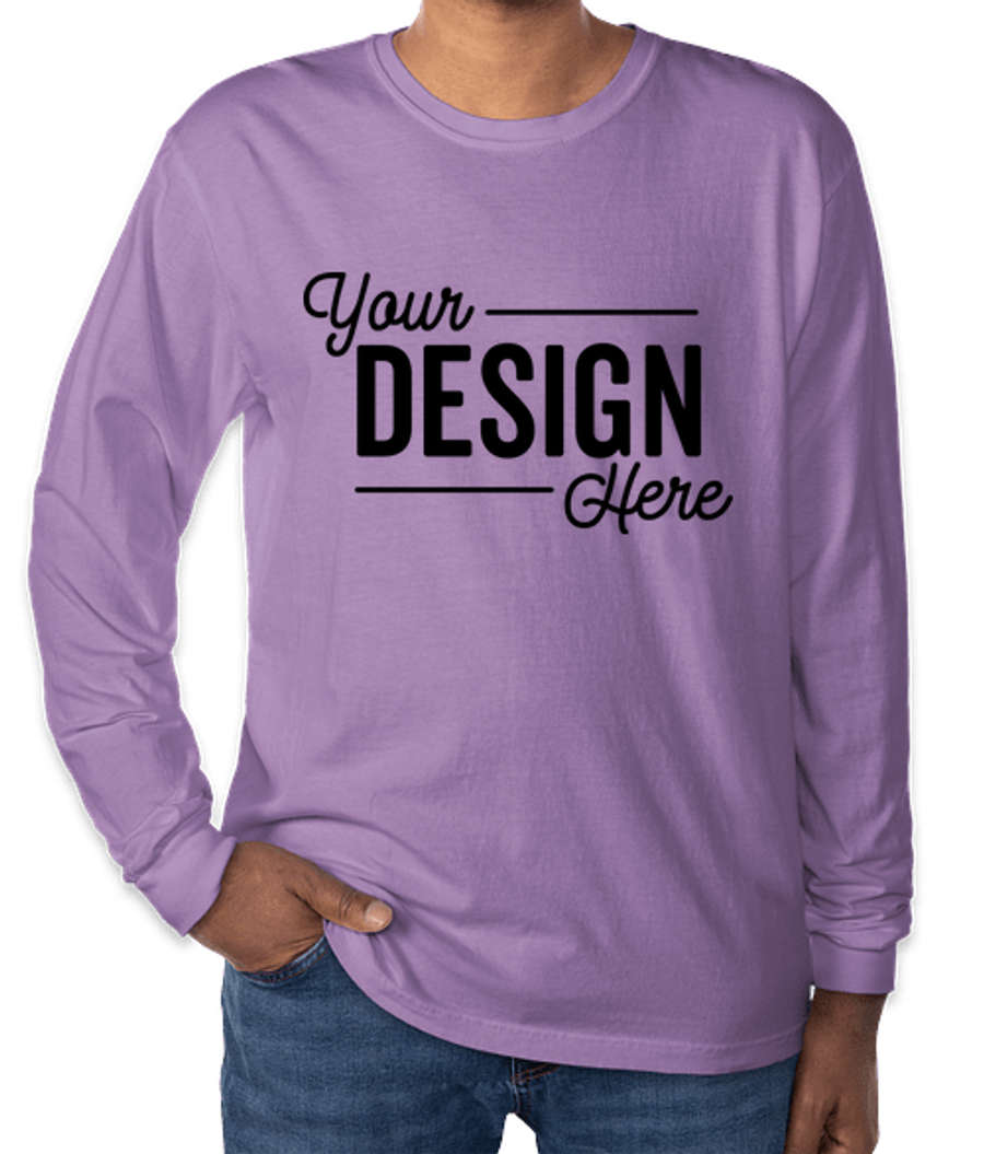 Comfort Colors 100% Cotton Long Sleeve Shirt in Violet