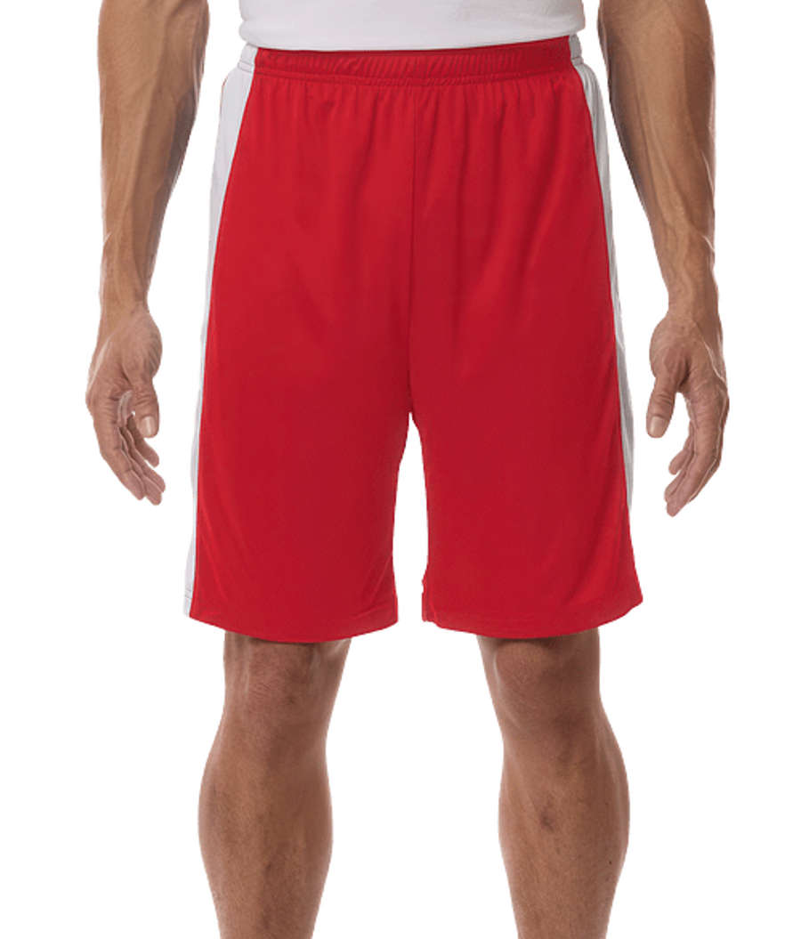 Team 365 Zone UPF 40+ Reversible Performance Shorts in Sport Red / White