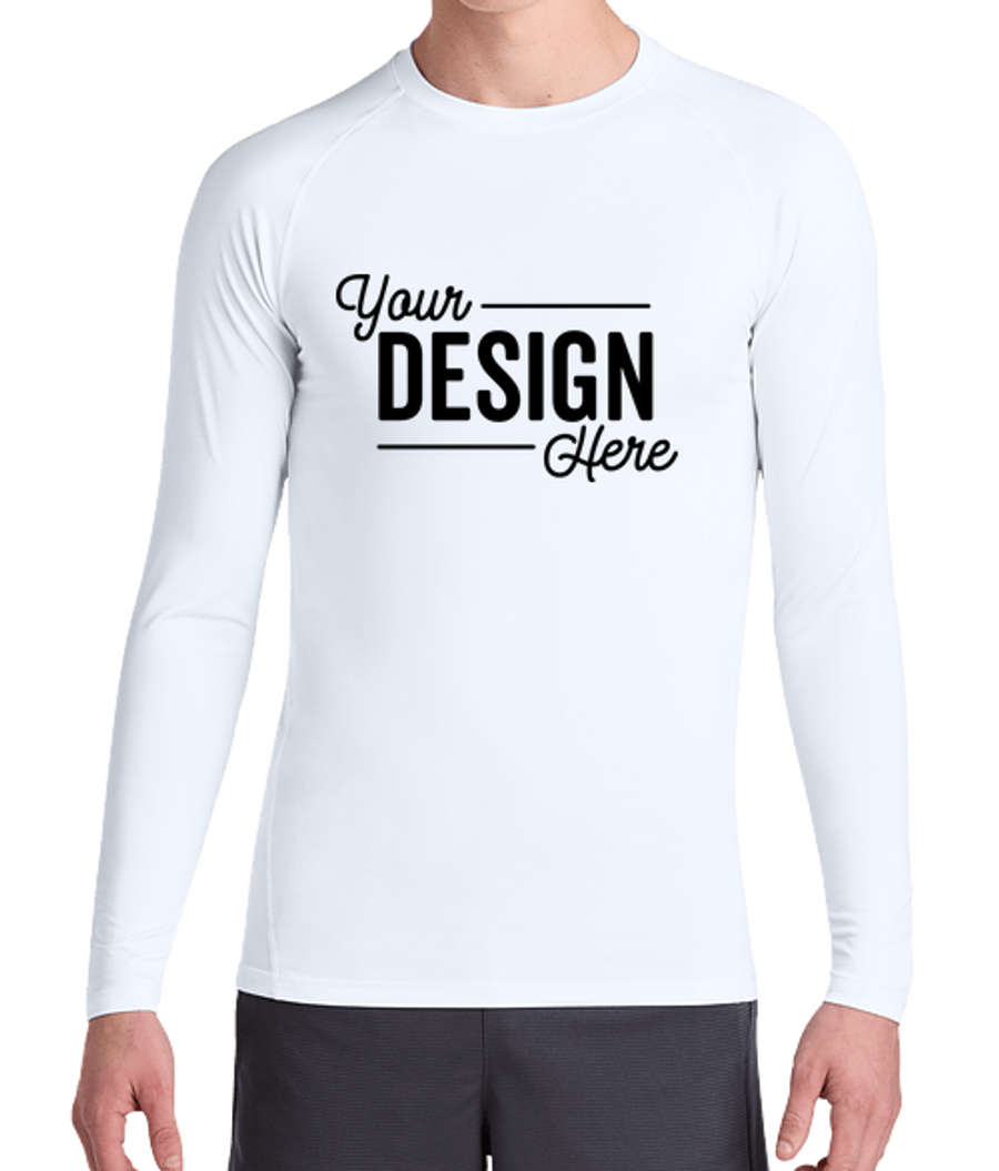 Sport-Tek UPF 50 Long Sleeve Compression Shirt in White