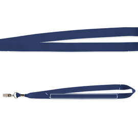 Lanyard with Bulldog Clip - Color: Navy Blue