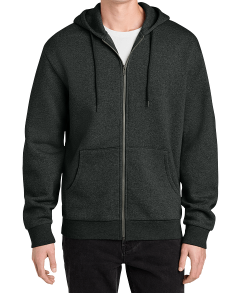 District MelloFleece Ultra Soft Zip Hoodie in Heathered Charcoal