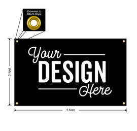 Full Color 5' x 3' Vinyl Banner - Color: Black
