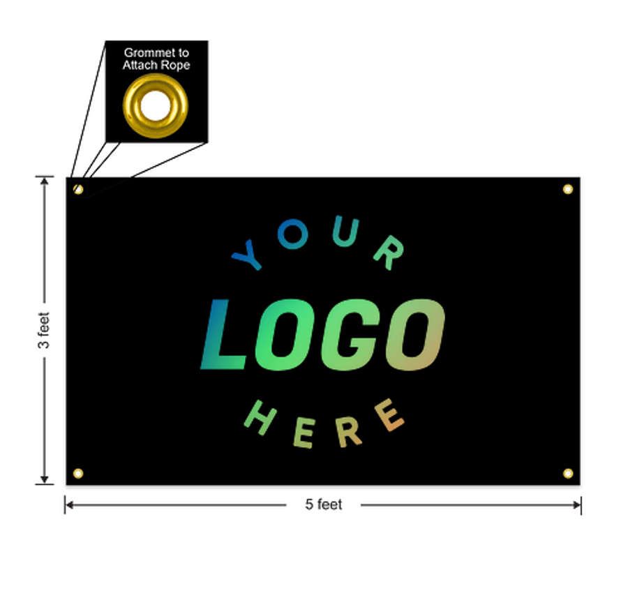 Full Color 5' x 3' Vinyl Banner in Black