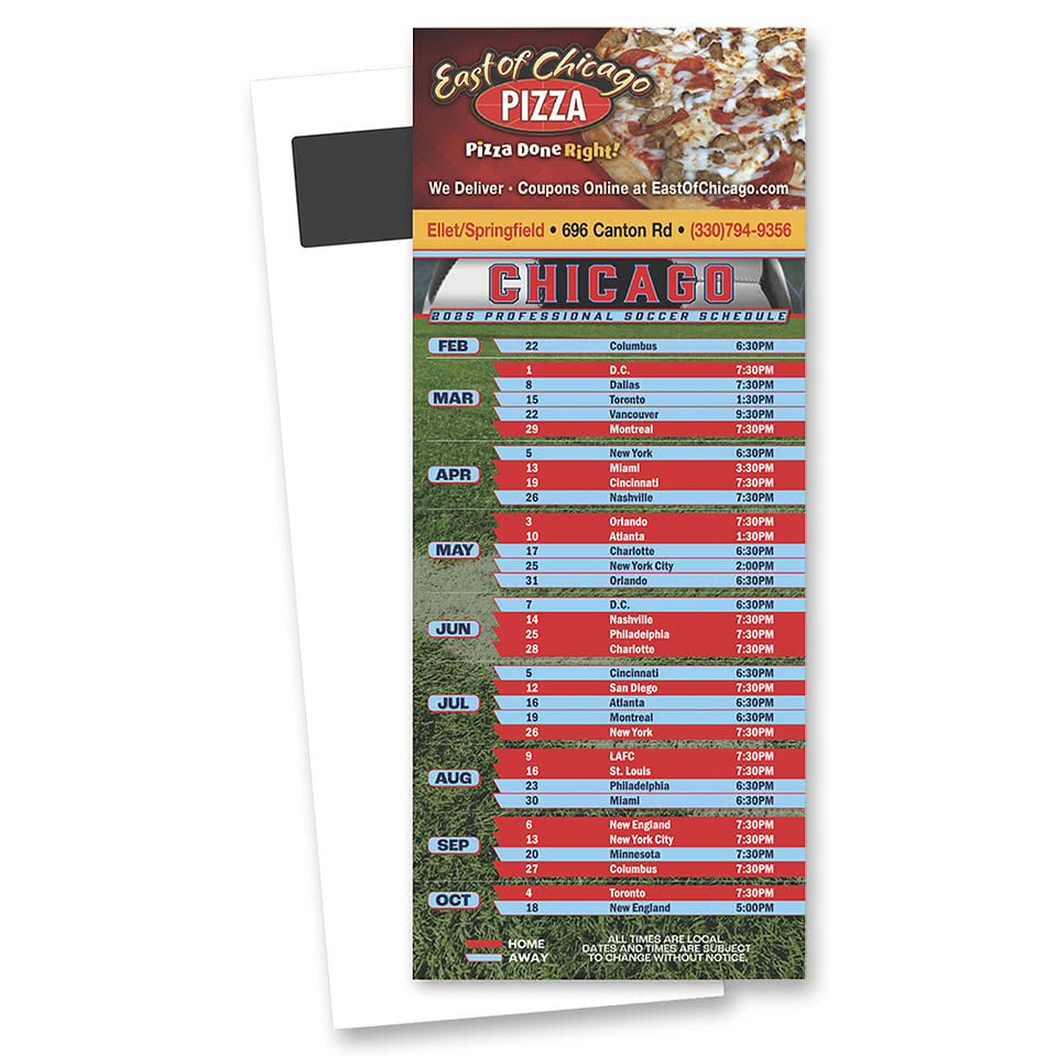 Soccer Schedule Magnetic Stick Up Card