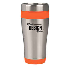 16 oz. Carmel Insulated Steel Travel Mug - Color: Orange