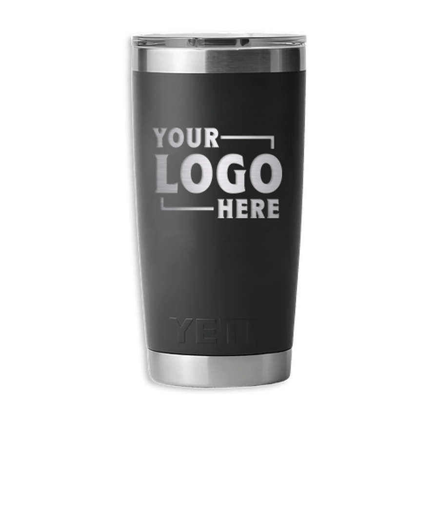 YETI Laser Engraved 20 oz. Rambler Insulated Tumbler with MagSlider Lid in Black