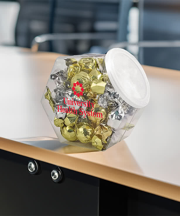 Penny Candy Jar with Individually Wrapped Truffles (Tub of 25)