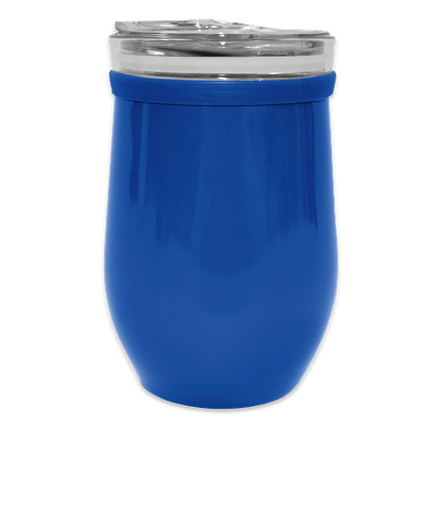 8 oz. Glass and Stainless Steel Stemless Tumbler in BLUE