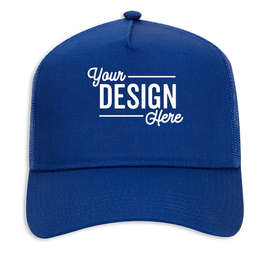 Otto Cap Five-Panel Trucker Hat - Embroidered - Color: Royal
