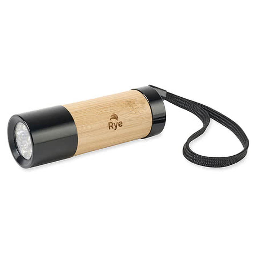 Mini LED Bamboo Flashlight in Black/Fresh Bamboo