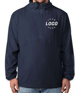 Russell Athletic Legend Half Zip Hooded Sweatshirt - Color: Navy