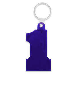 Number One Shaped Keychain - Color: Translucent Blue