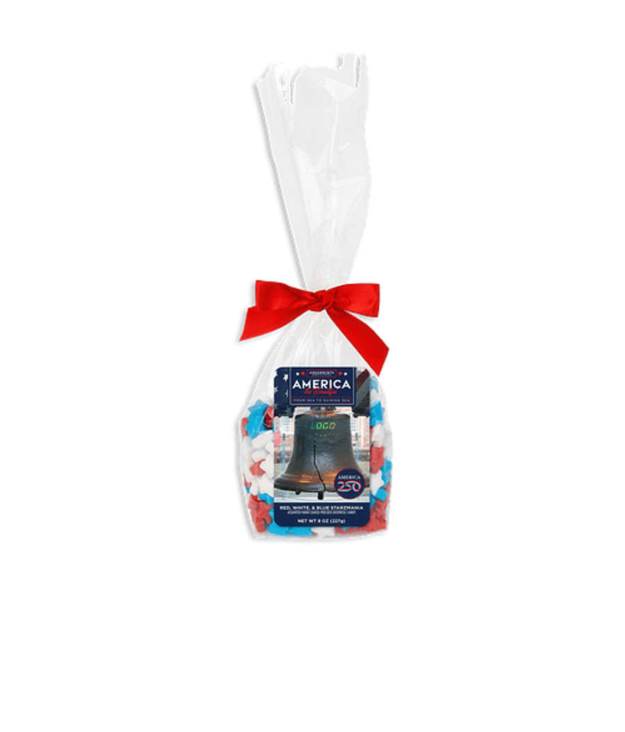 Full Color America250™ Patriotic Starzmania Candies Mug Stuffer in Red White And Blue