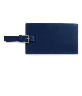 Debossed Whitney Leather Luggage Tag - Color: Blue Navy