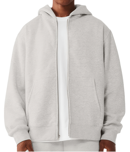 Bella + Canvas Heavyweight Full Zip Hoodie in Vintage Heather Grey