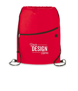 Sidekick Non-Woven Drawstring Bag - Color: Red
