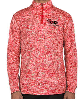 Badger Heather Quarter Zip Performance Shirt - Color: Red