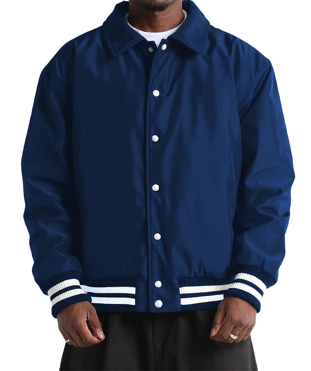 Shaka Wear Collared Varsity Jacket - Embroidered