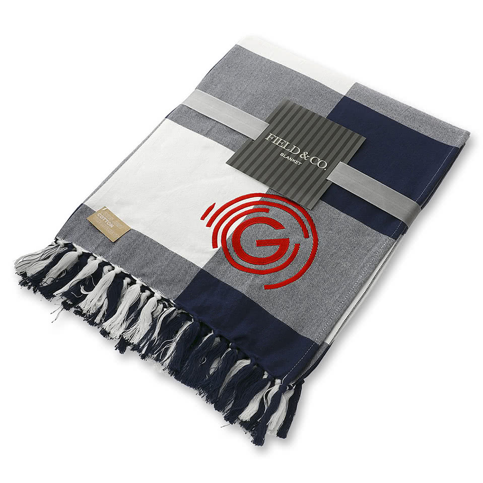 Field & Co. 100% Organic Cotton Check Throw Blanket