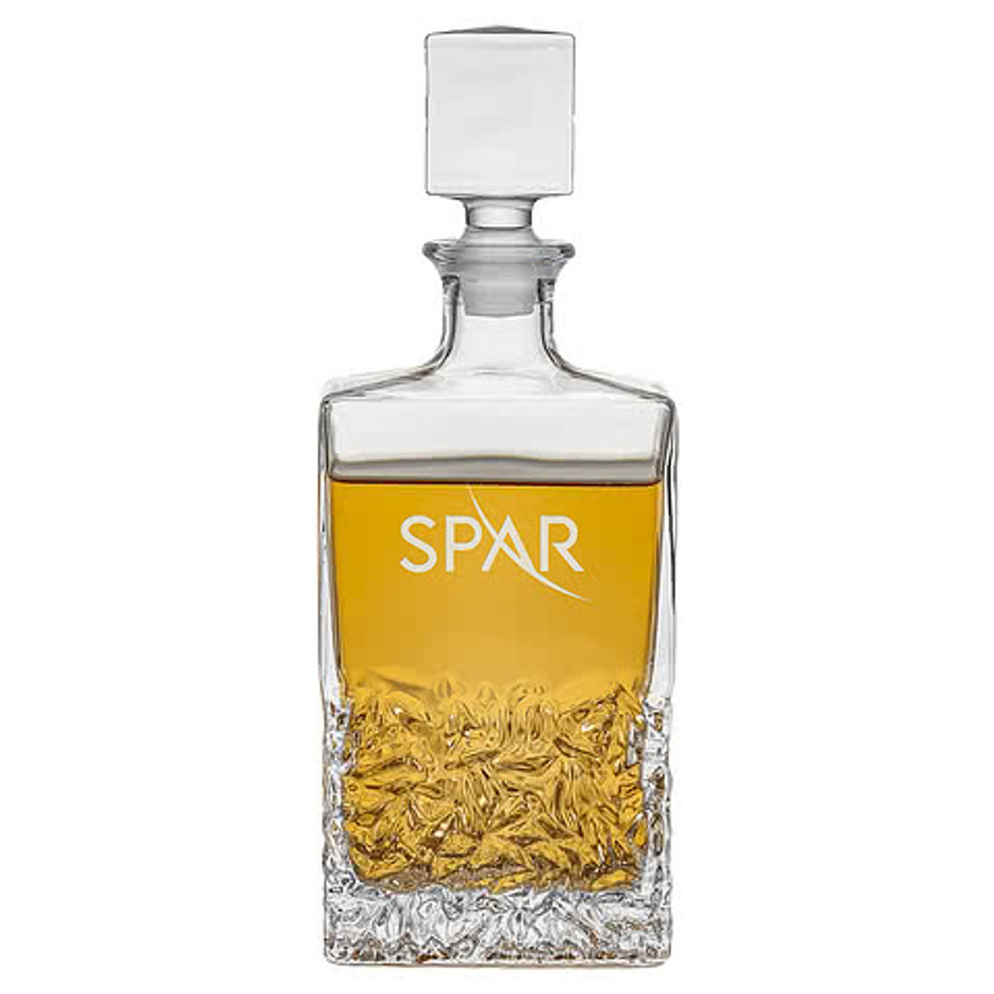 Laser Etched 25 oz. Oakham Decanter with Lid in Clear