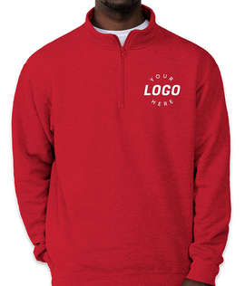 Port & Company Core Quarter Zip Sweatshirt - Embroidered - Color: Red