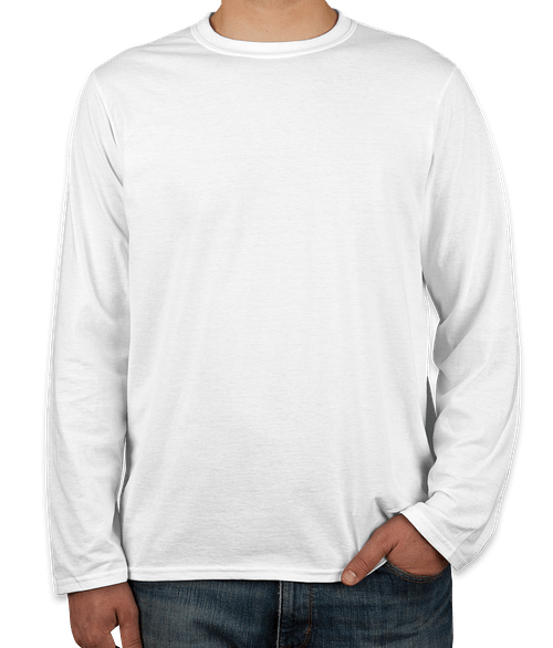 Gildan Softstyle Long Sleeve Jersey T-shirt in White