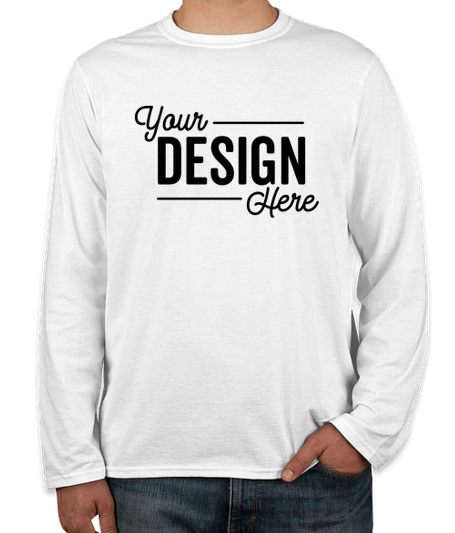 Gildan Softstyle Long Sleeve Jersey T-shirt in White