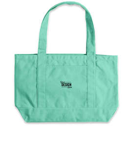 Embroidered Large Midweight Gusseted Pigment Dyed Boat Tote - Color: Sea Glass Green