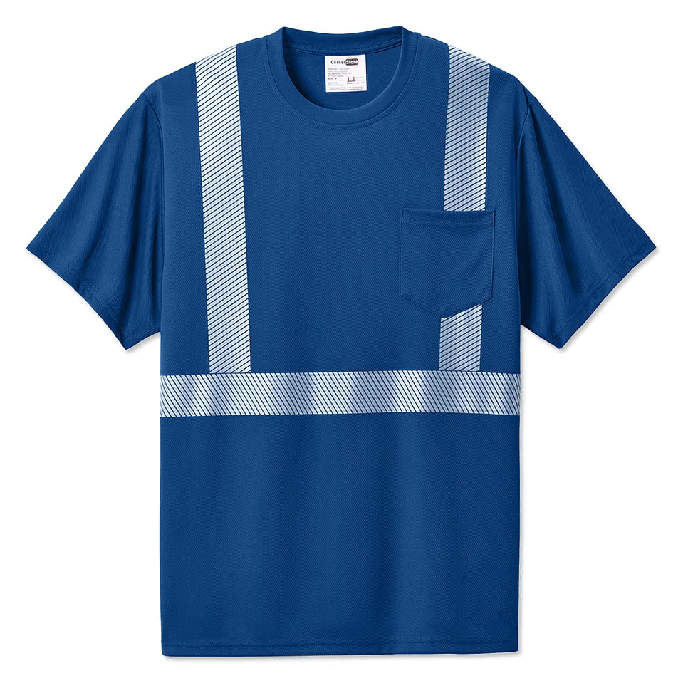 CornerStone Non-ANSI Enhanced Visibility Segmented Tape Safety Pocket T-shirt