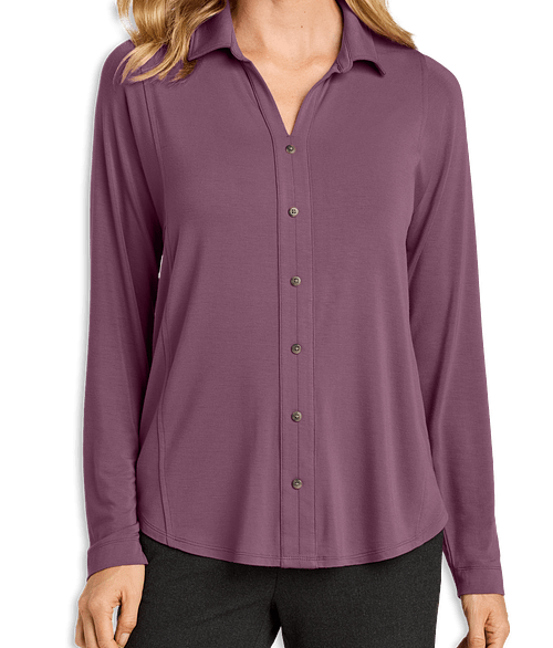 Port Authority Women's Luxe Knit Button Tunic in Purple Mist