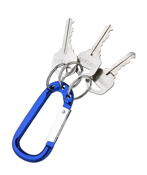 Laser Engraved 8mm Carabiner with Triple Split Ring