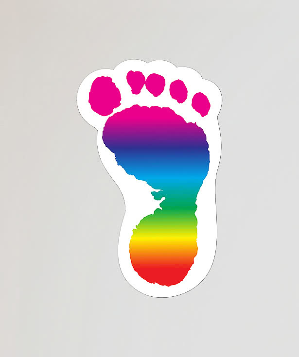 Full Color Re-Stick-It 2 in. x 3.125 in. Right Foot Shaped Reusable Decal