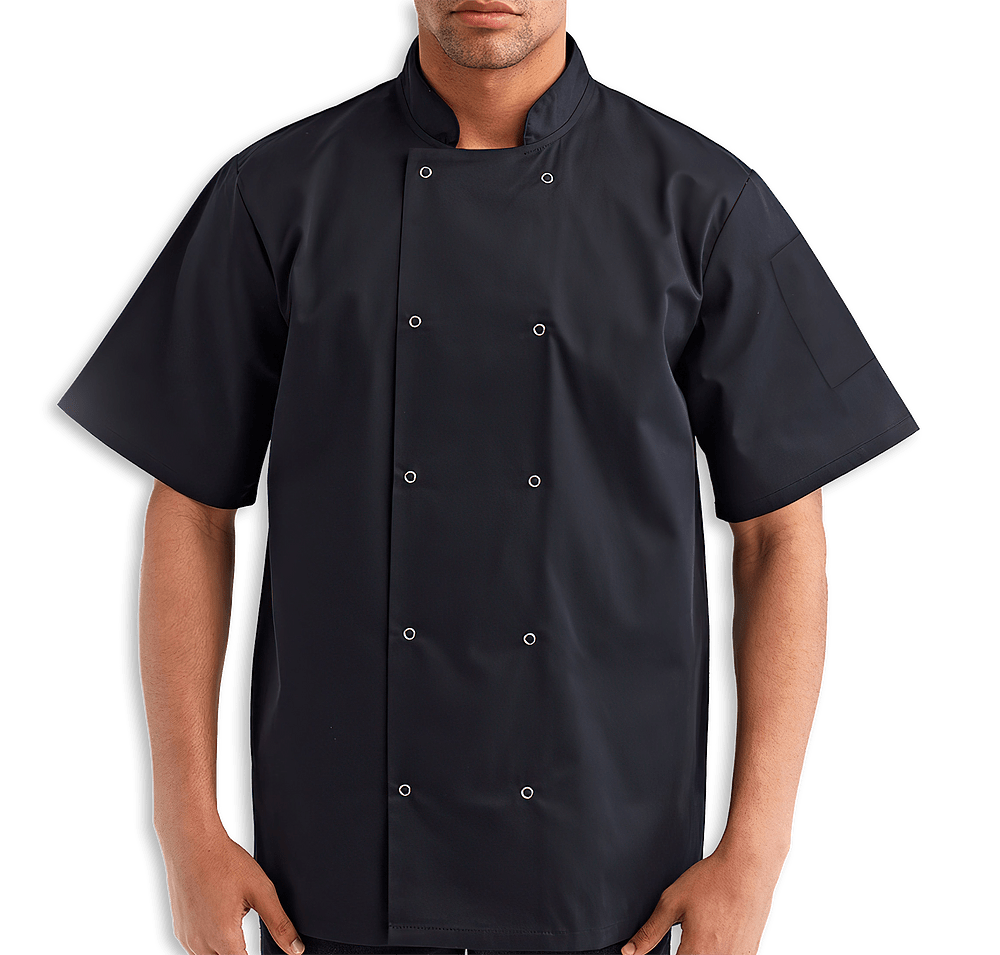 Artisan Collection Eco Snap Front Short Sleeve Chef's Jacket - Embroidered-default