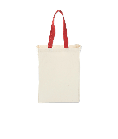 Full Color Nebraska Medium Cotton Canvas Grocery Tote Bag in Red